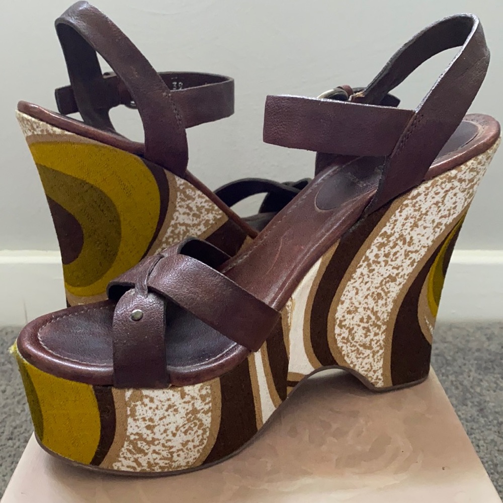 MUI MUI Prada Wedge Sandals